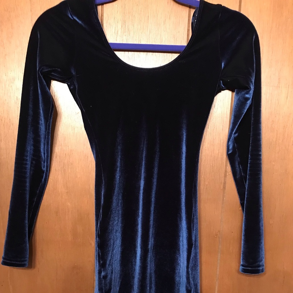 American Apparel Velvet blue mini dress